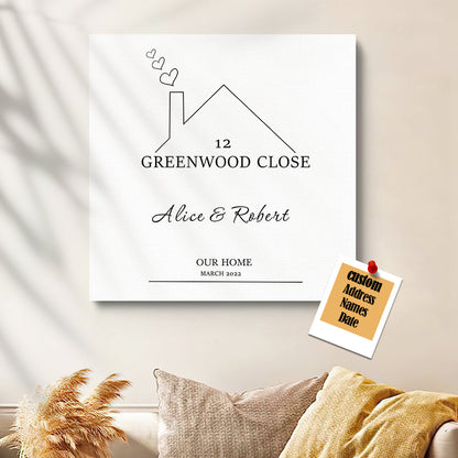 Personalized New Home Canvas New Home Gift Couples Gift Christmas Gift