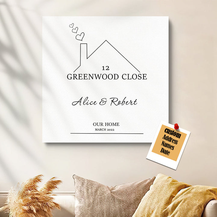 Personalized New Home Canvas New Home Gift Couples Gift Christmas Gift