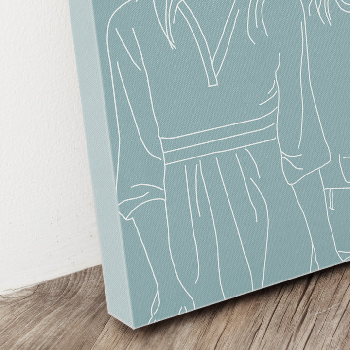 Custom Line Art Photo Portrait Canvas GIfts for Him, Her