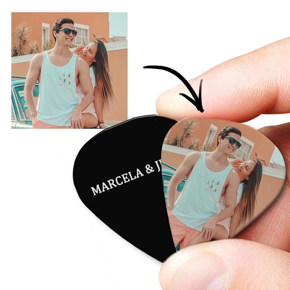 Custom Text Guitar Pick, Engraved Double-Sided Printed with Photo Guitar Pick Gifts 12Pcs With Free Pick Case
