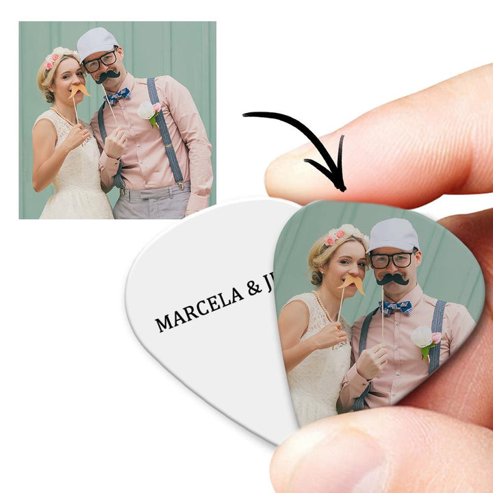 Custom Text Guitar Pick, Engraved Double-Sided Printed with Photo Guitar Pick Gifts 12Pcs With Free Pick Case