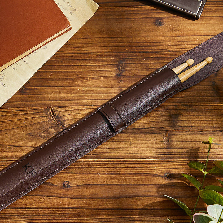 Custom Engraved Leather Drumstick Bag Simple Music Gift