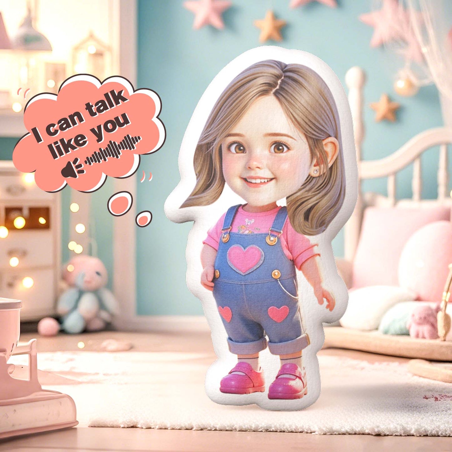 Custom Head Recording Soothing Doll with Cute Body Personalized Comfort Toy