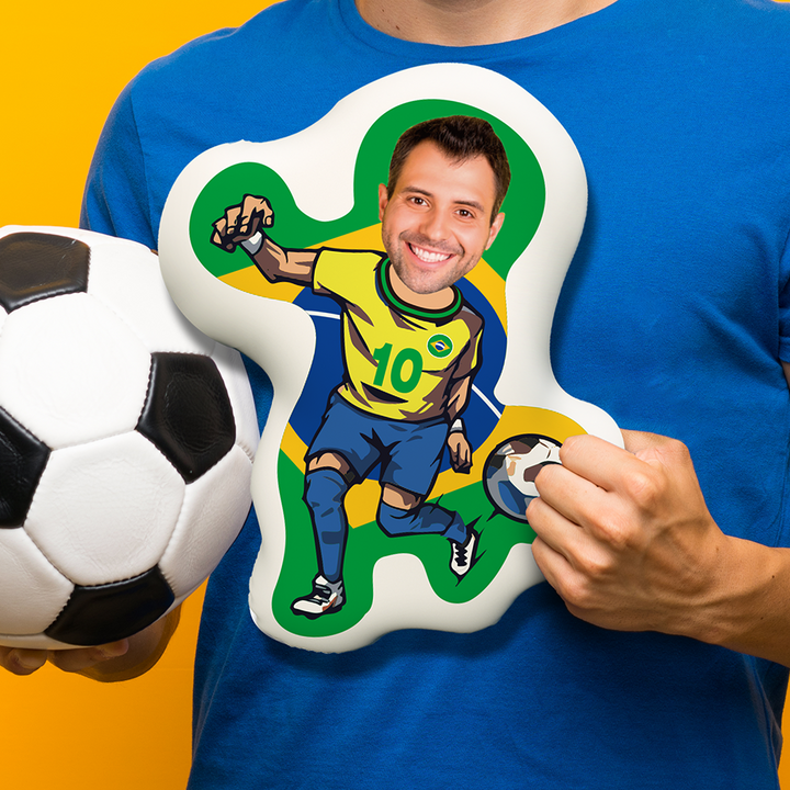 World Cup Minime Pillow Gift Custom Face Brazil, the Best Gift for Brazil Fans
