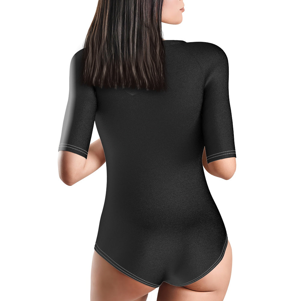 Custom Swimsuit One Piece Swimwear Personalized Half Sleeve Swimsuit