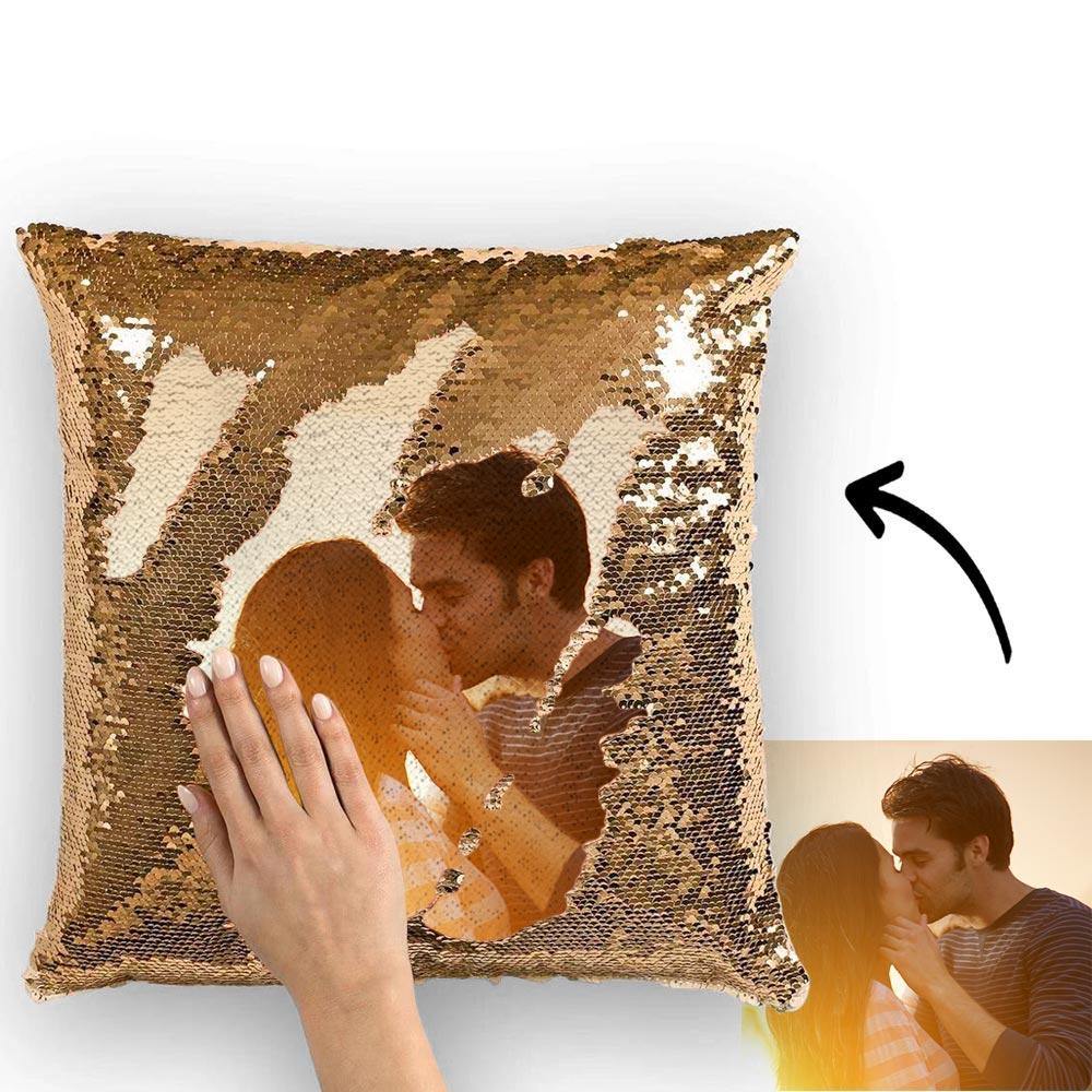 Custom Photo Magic Sequin Pillowcase Cover Only (Insert Not Included) – Multiple Colors