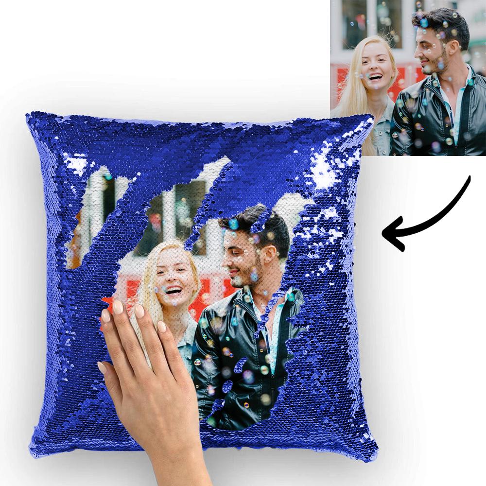 Custom Photo Magic Sequin Pillowcase Cover Only (Insert Not Included) – Multiple Colors