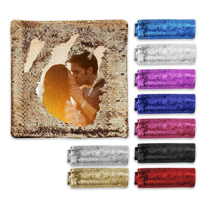Custom Photo Magic Sequin Pillowcase Cover Only (Insert Not Included) – Multiple Colors