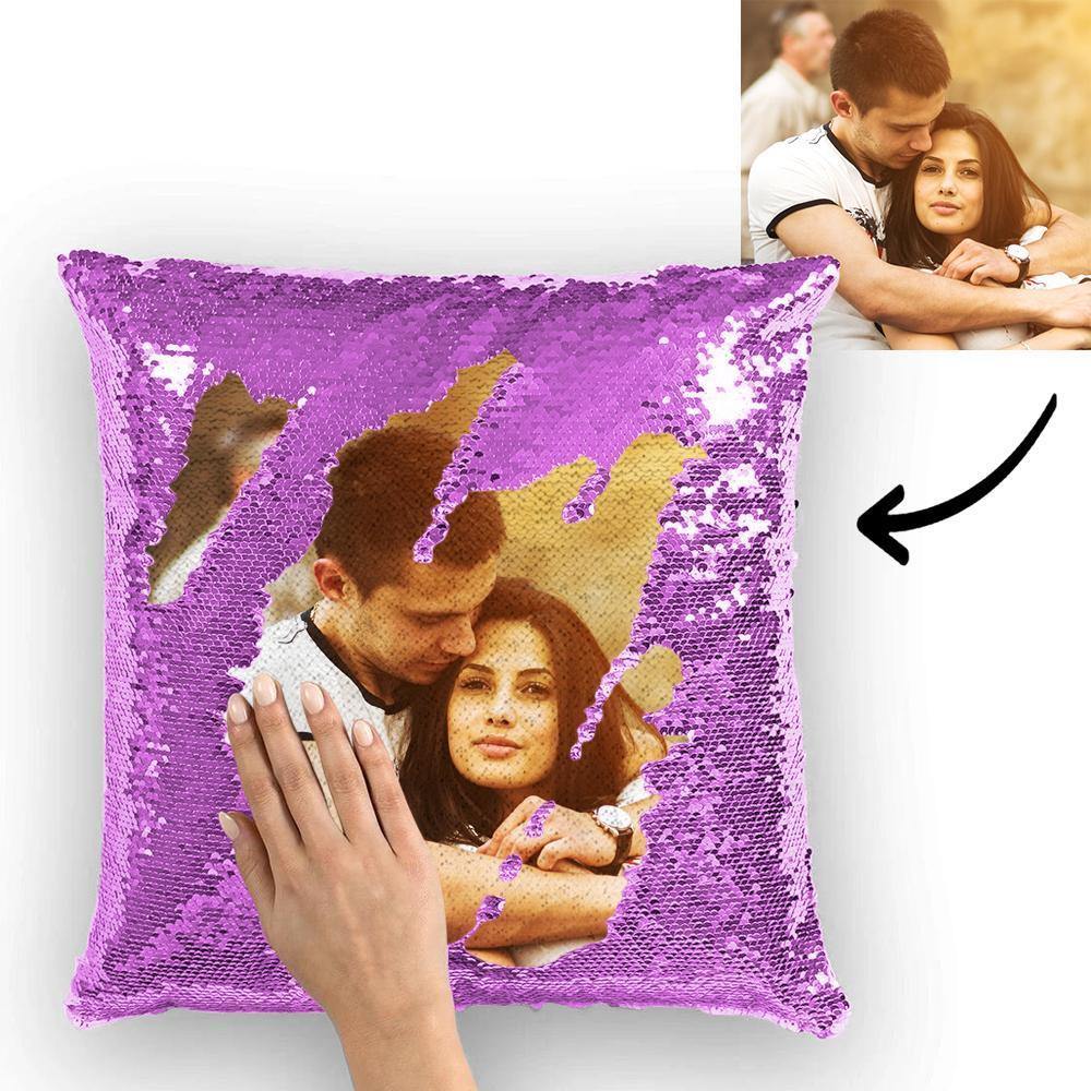 Custom Photo Magic Sequin Pillowcase Cover Only (Insert Not Included) – Multiple Colors