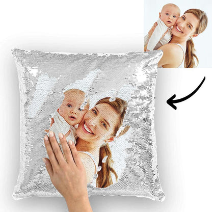 Custom Photo Magic Sequin Pillowcase Cover Only (Insert Not Included) – Multiple Colors