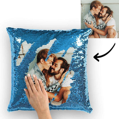 Custom Photo Magic Sequin Pillowcase Cover Only (Insert Not Included) – Multiple Colors