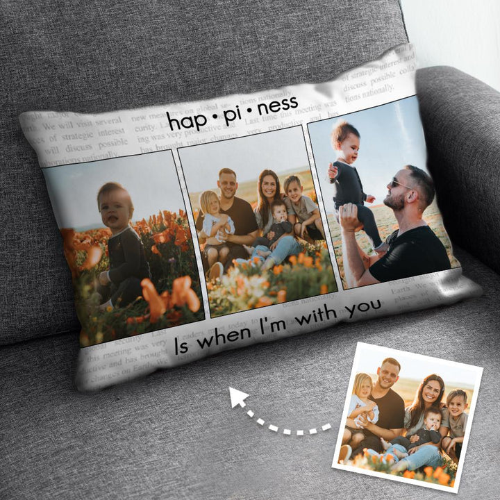 Custom Multi-Photo Single-Sided Zipper Pillowcase (Cover Only, No Insert) – Personalized Christmas Gift