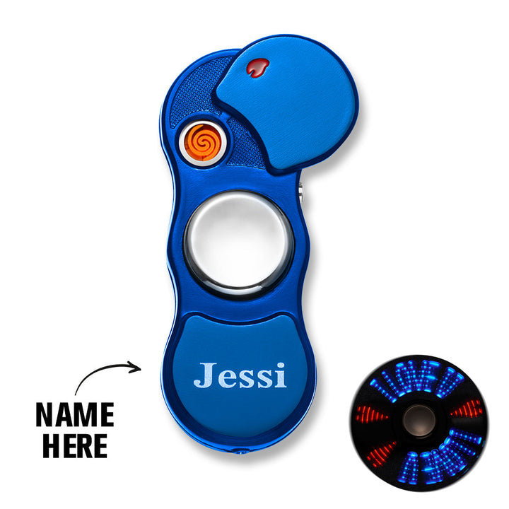 Custom Engraved Lighter LED Fidget Spinner Creative Gifts