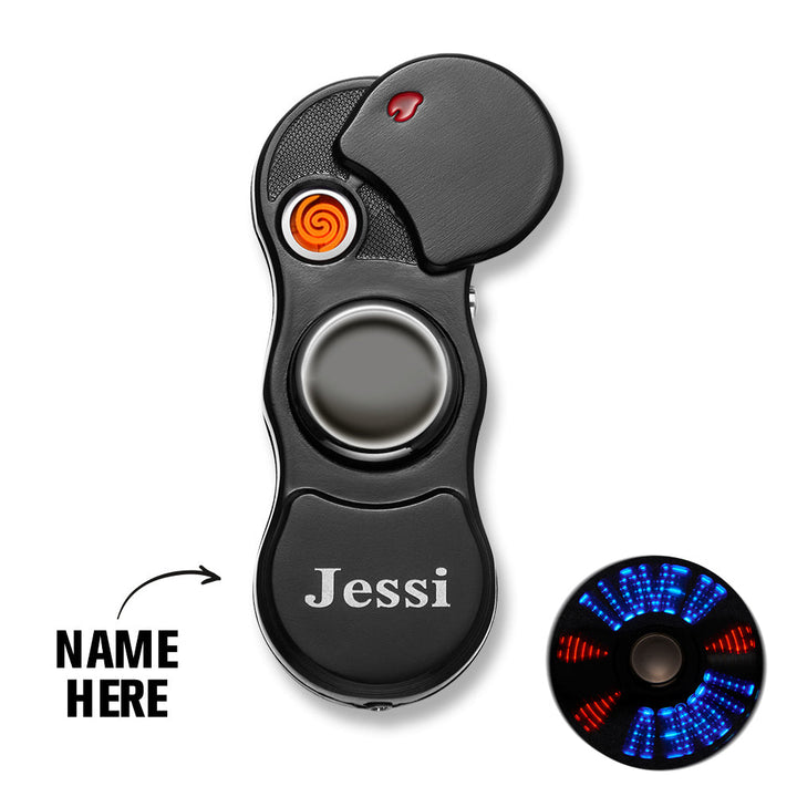 Custom Engraved Lighter LED Fidget Spinner Creative Gifts