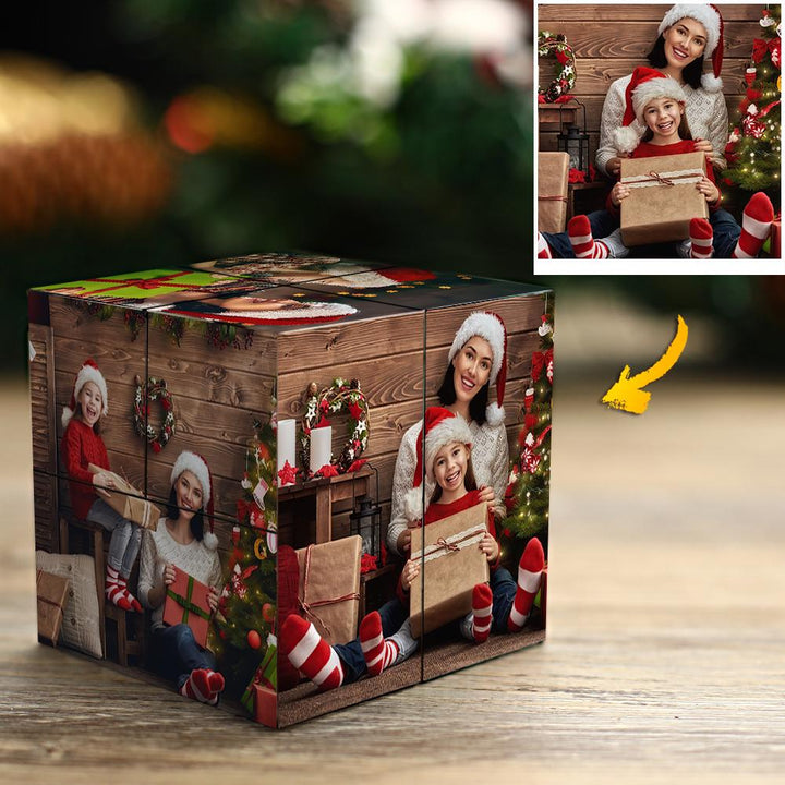 Custom Halloween Photo Cube – Personalized Halloween Gift Christmas Gift & Holiday Decor