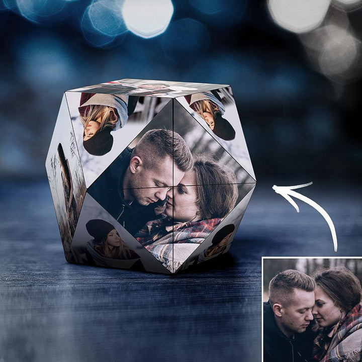 Custom Magic Cube Photo Personalized Cube Rhombic for Lovers Special Gifts for Anniversary