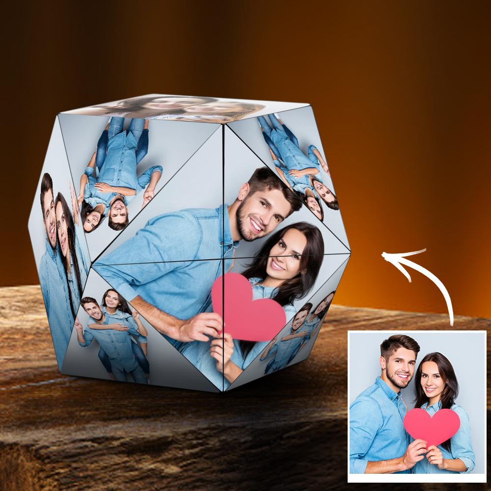 Custom Magic Cube Photo Personalized Cube Rhombic for Lovers Special Gifts for Anniversary
