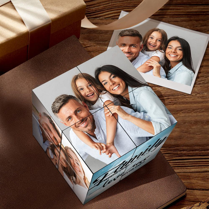 Custom Photo Cube Photo Frame Multiphoto Gifts For Family Together We Make A Family Magic Cube