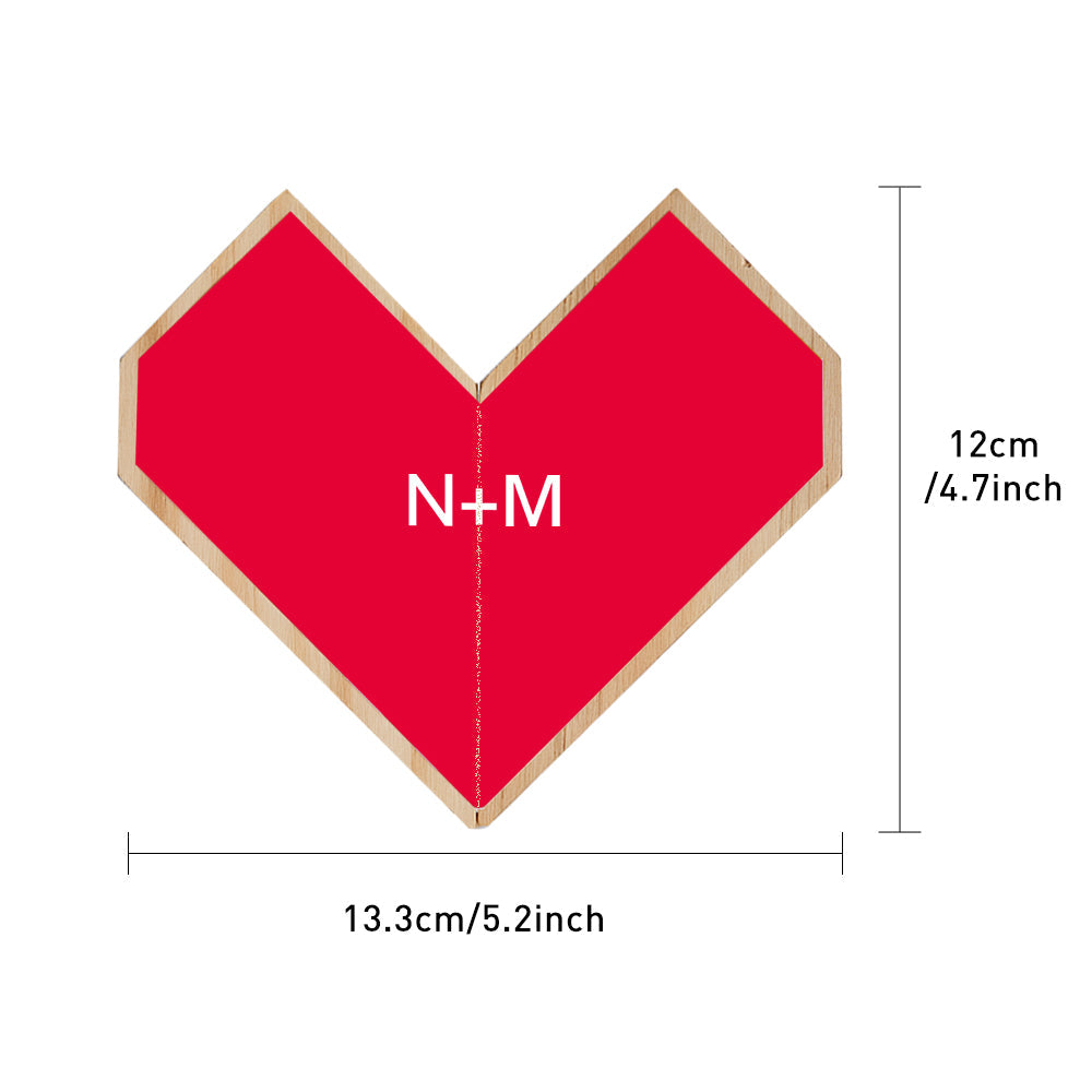 Personalized Magic Cube Heart Wooden Photo Cube Home Decoration Gift for Anniversary