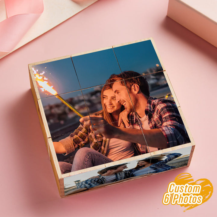 Personalized Photo Wooden Rubic's Cube Home Decoration Gift for Lover