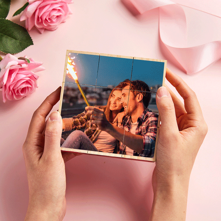 Personalized Photo Wooden Rubic's Cube Home Decoration Gift for Lover