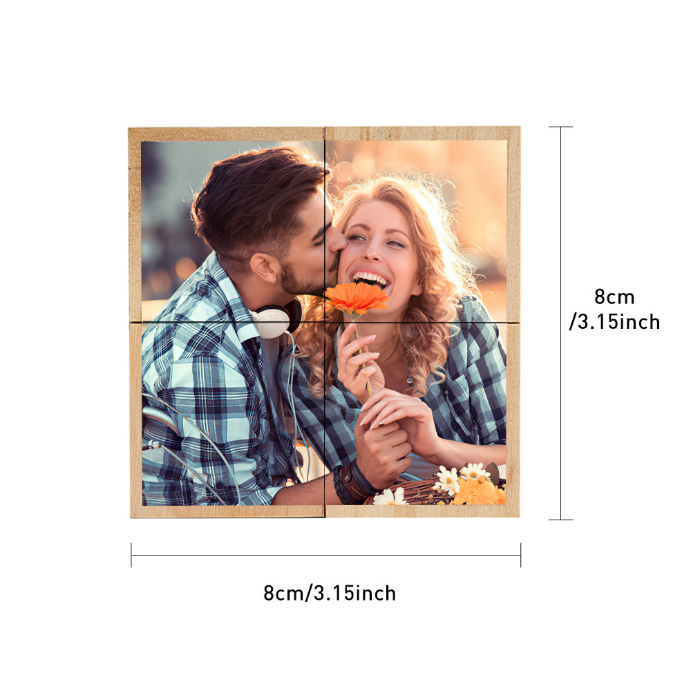 Personalized Magic Cube Photo Wooden Cube Home Ornament Cube Gift for Valentines