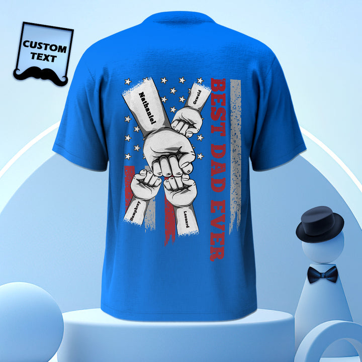 Personalized Fist Bump T-Shirt Custom Engraved Back Printed T-Shirt Father's Day Gift