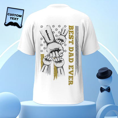 Personalized Fist Bump T-Shirt Custom Engraved Back Printed T-Shirt Father's Day Gift