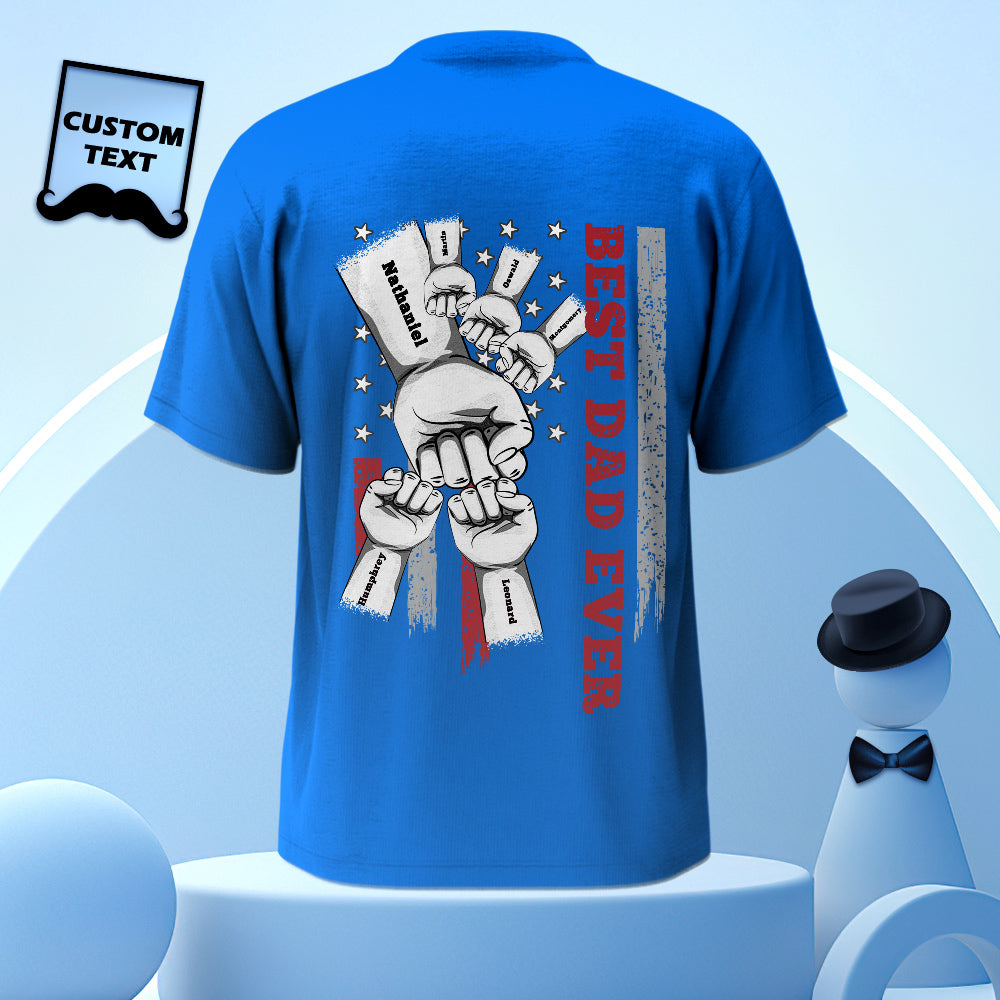 Personalized Fist Bump T-Shirt Custom Engraved Back Printed T-Shirt Father's Day Gift