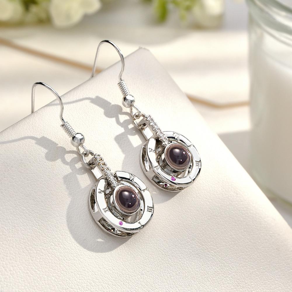 Custom Projection Earring Exquisite Circular Pendant Gifts