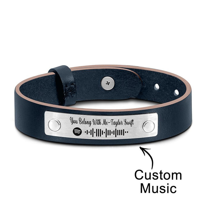 Custom Soundwaves Bracelet Leather Creative Music Gifts