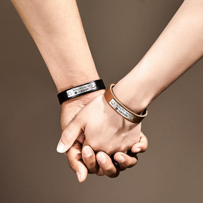 Custom Soundwaves Bracelet Leather Creative Music Gifts