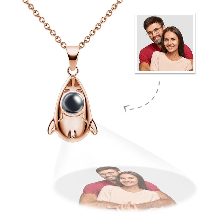 Custom Projection Photo Necklace Creative Rocket Anniversary Gifts