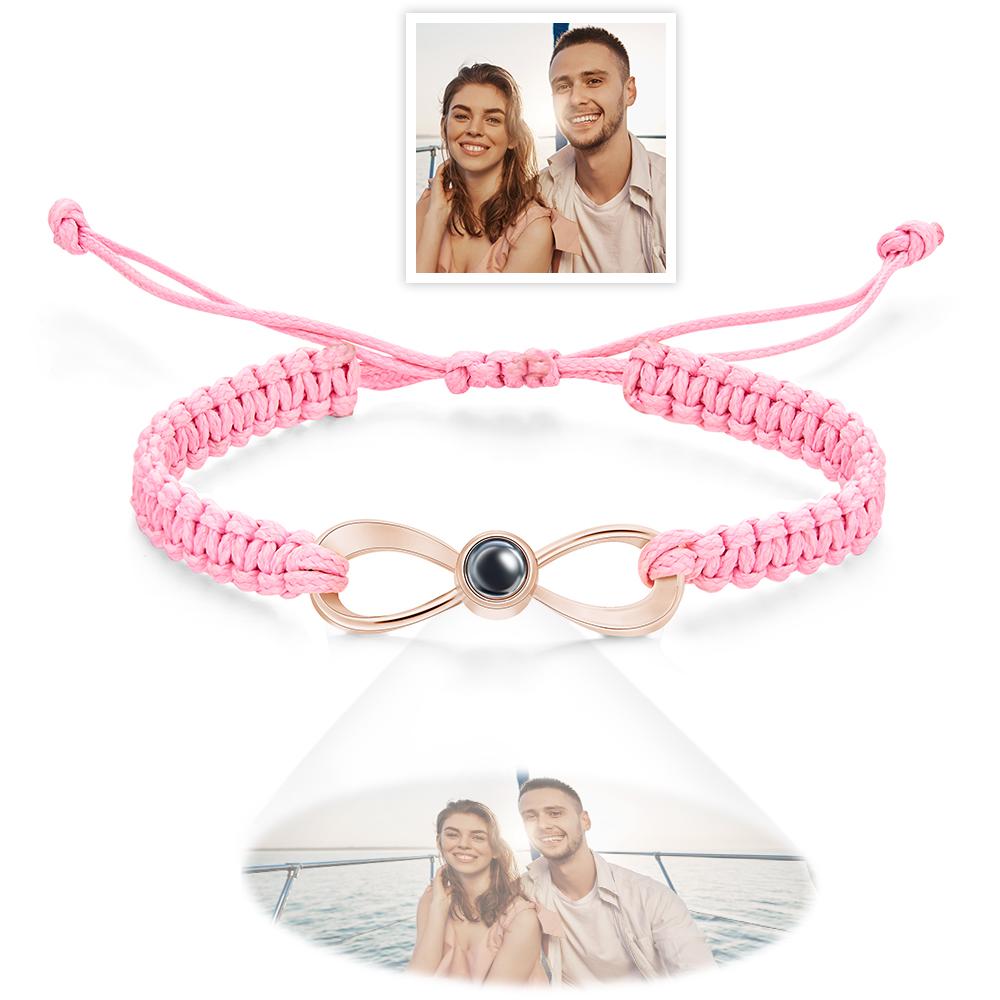 Custom Infinity Projection Photo Bracelet Couple Jewelry