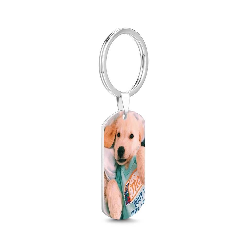 Photo Tag Key Chain with Engraving Stainless Steel
