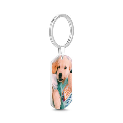Photo Tag Key Chain with Engraving Stainless Steel