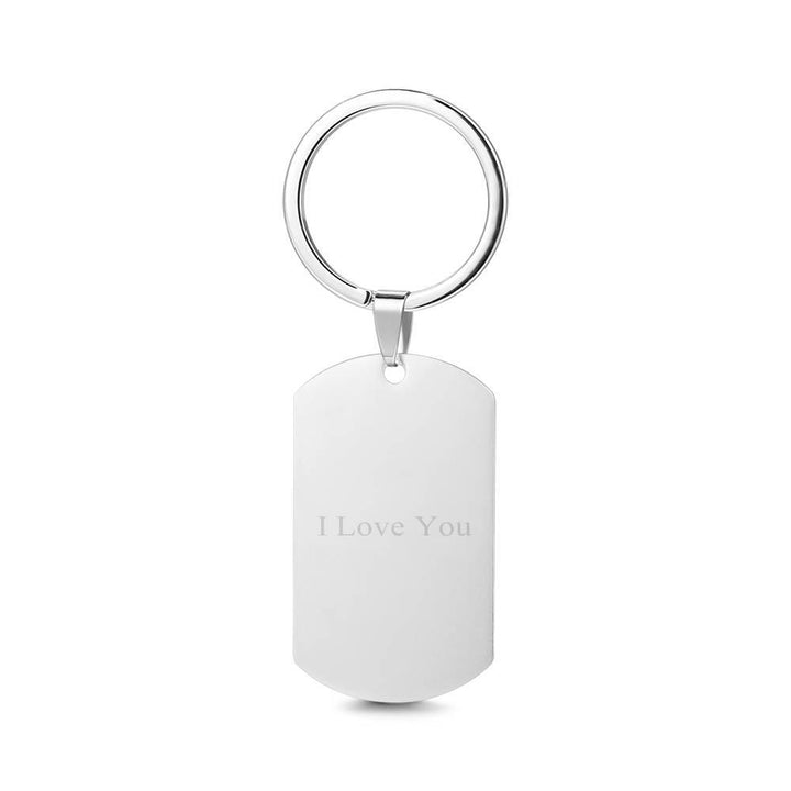 Photo Tag Key Chain with Engraving Stainless Steel