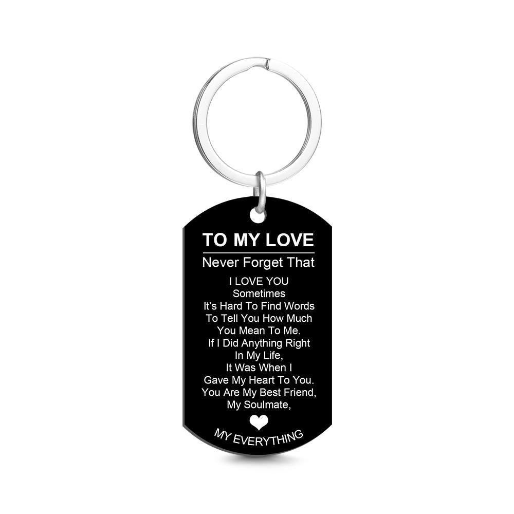 Custom Engraved Dog Tag Keychain To My Love Keychains