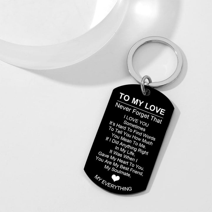 Custom Engraved Dog Tag Keychain To My Love Keychains