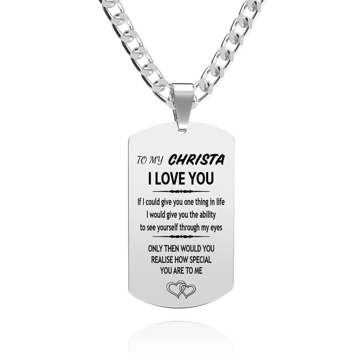 Engraving Tag Necklace Photo Necklace Gifts for Girlfriend Anniversary Unique Design Gifts