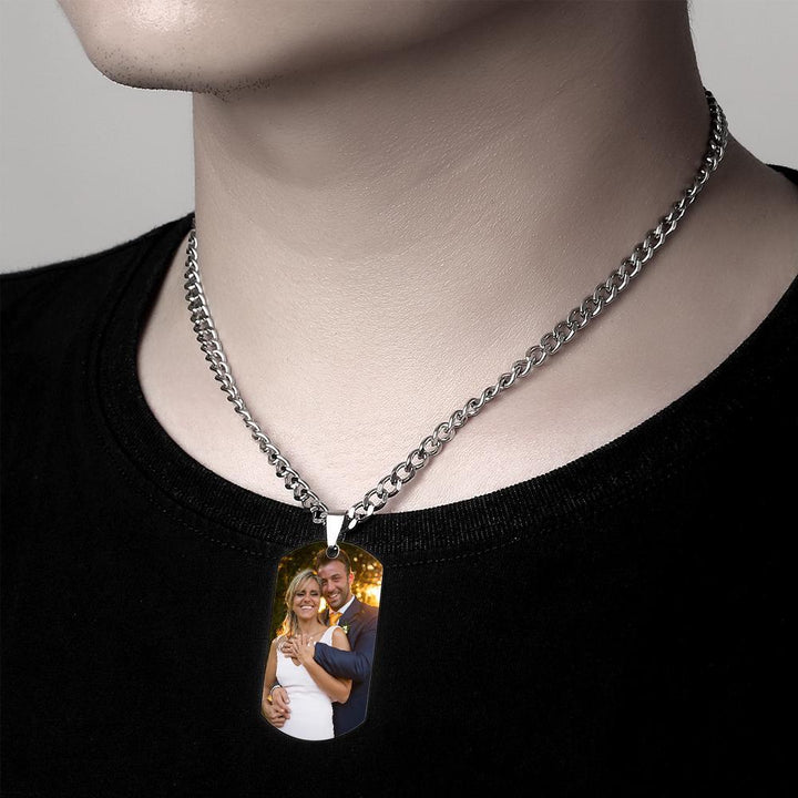Engraving Tag Necklace Photo Necklace Gifts for Girlfriend Anniversary Unique Design Gifts