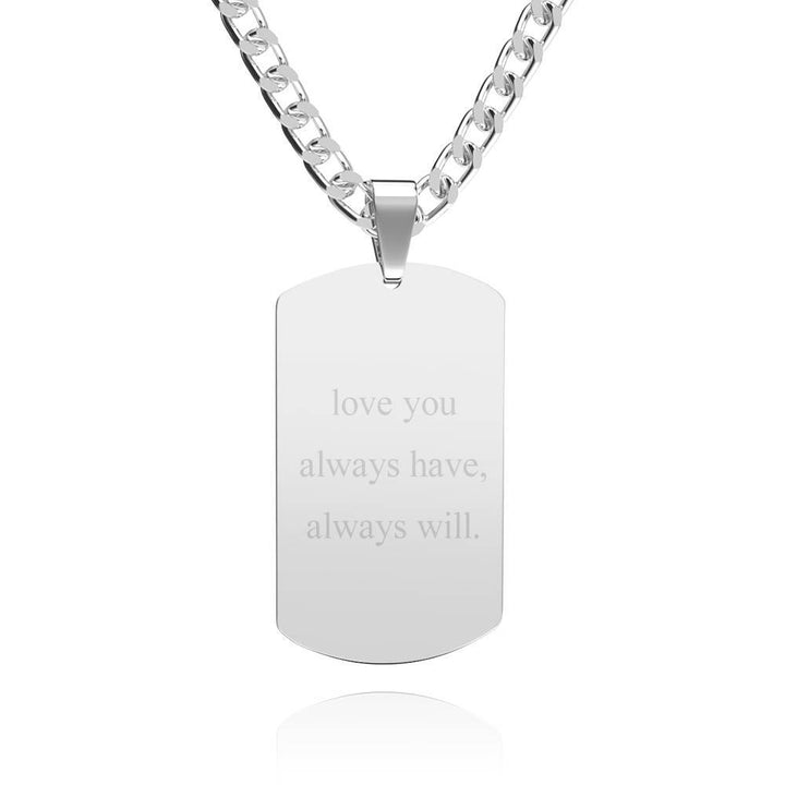 Men's Photo Tag Necklace with Engraving Stainless Steel