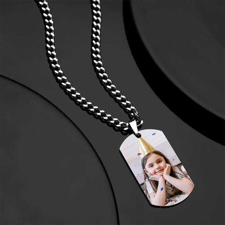 Custom Photo Necklace With Words Photo And Date Perfect Gift For Loved Ones On Birthday