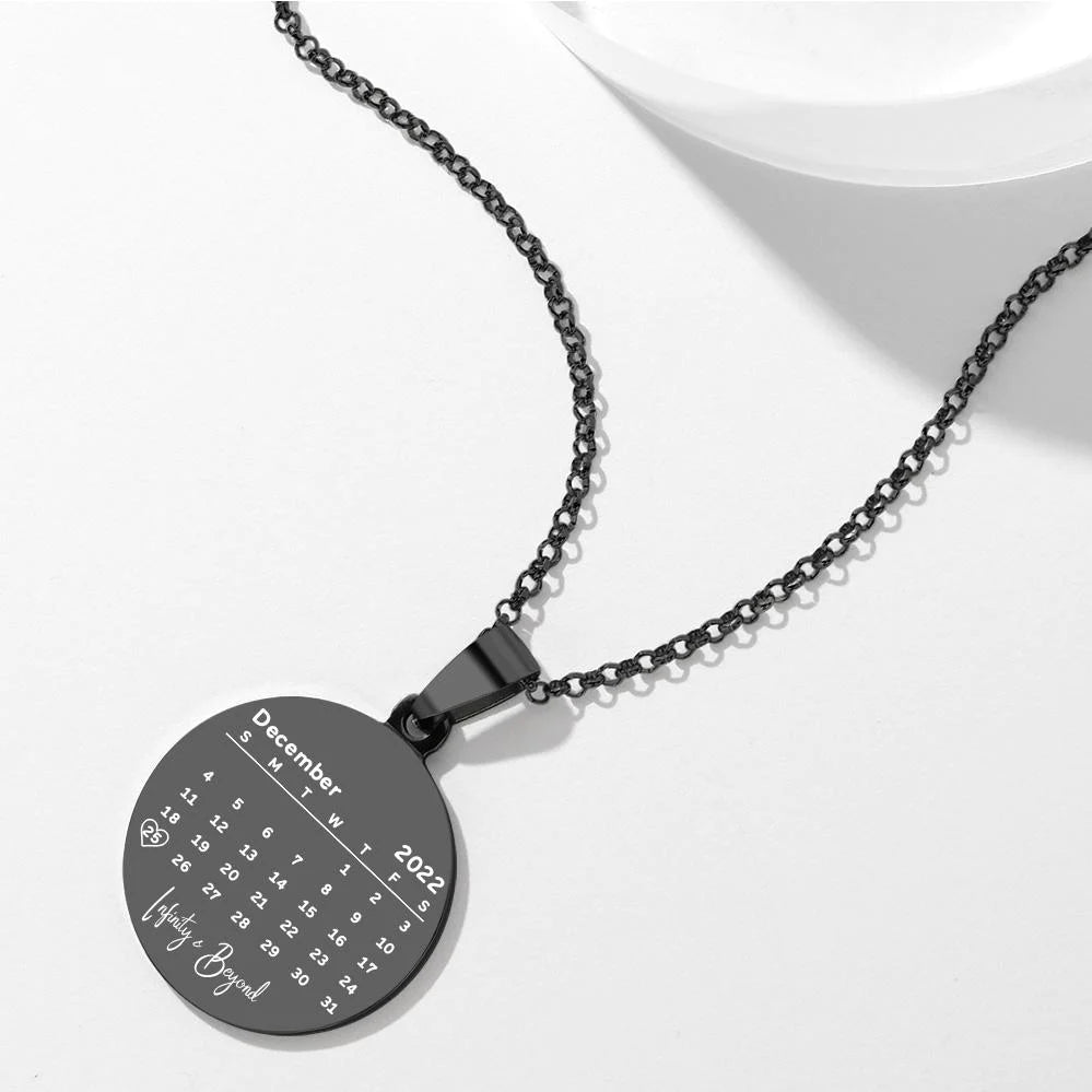 Custom Black Filter Romantic Photo Necklace Stainless Steel Valentine Gift For Couples