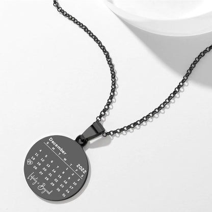 Custom Black Filter Romantic Photo Necklace Stainless Steel Valentine Gift For Couples