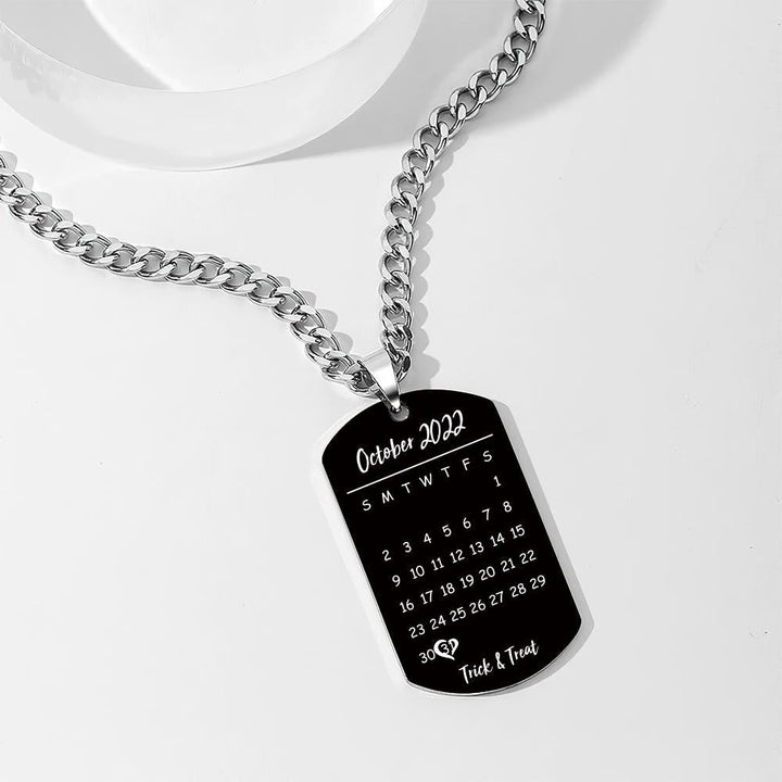 Custom Photo Necklace With Words Photo And Date Perfect Gift For Halloween