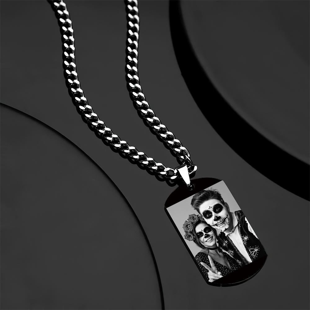 Custom Photo Necklace With Words Photo And Date Perfect Gift For Halloween