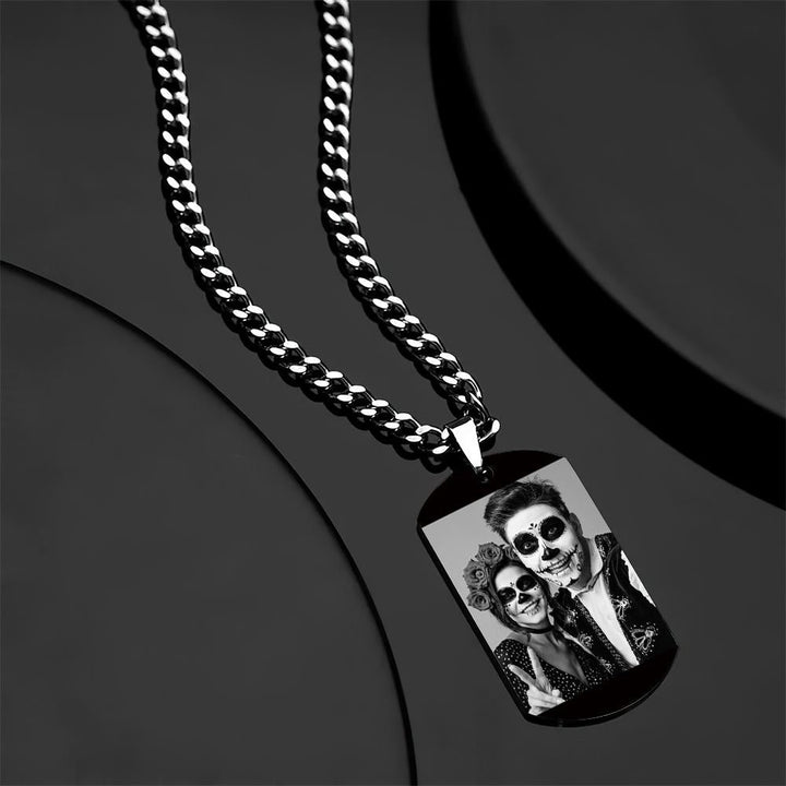 Custom Photo Necklace With Words Photo And Date Perfect Gift For Halloween