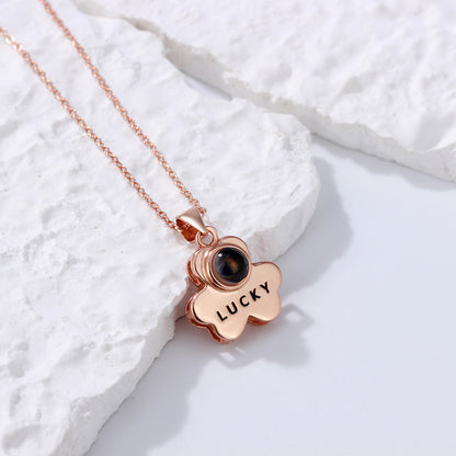 Custom Projection Necklace Lucky Bear Picture Necklace