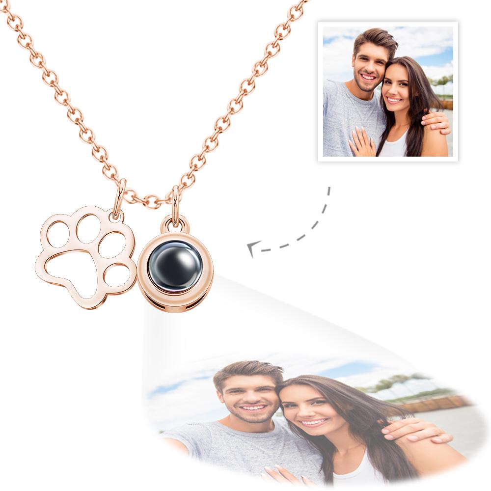 Custom Photo Projection Necklace Claw Photo Pendant Necklace Gift for Women